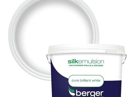 Berger Brilliant White Vinyl Silk Paint- 10 Litre