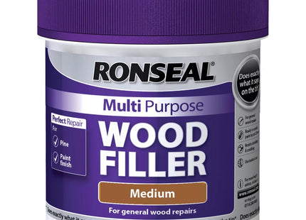 Ronseal 465g Medium Multi-Purpose Wood Filler Tub MPWFM465