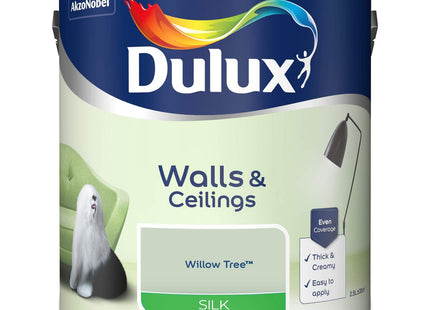 Dulux Silk Emulsion Paint For Walls And Ceilings - Willow Tree 2.5 Litre