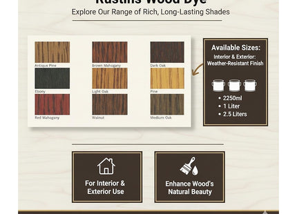 Rustins Wood Dye Light Teak 250ml
