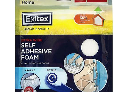 Exitex Extra Wide Self Adhesive Foam 15M White Saf