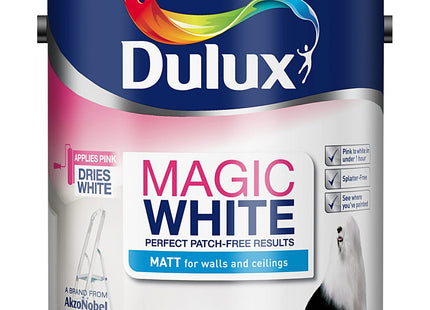 Dulux Magic White Matt Emulsion Paint - Pure Brilliant White - 2.5 Litre 5275002