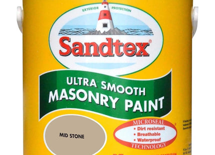 Sandtex Retail Ultra Smooth Masonry Mid Stone 2.5 Litre