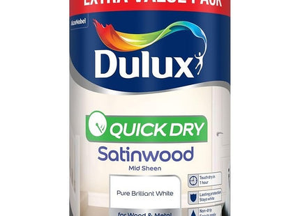 Dulux Retail Quick Dry Satinwood - Pure Brilliant White - 1.25 Litre