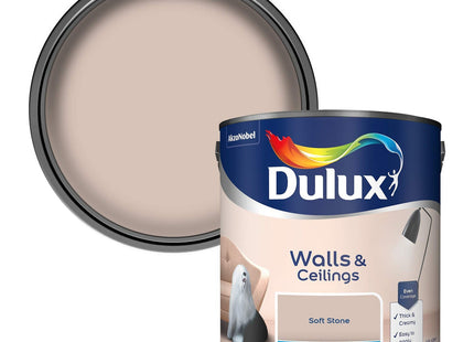 Dulux Matt Emulsion Paint For Walls And Ceilings - Soft Stone 2.5 Litre