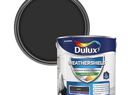 Dulux Weather Shield Quick Dry Satin Paint, 750ml - Black