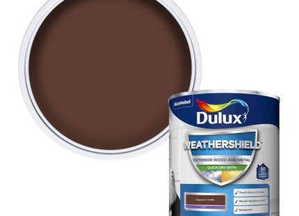 Dulux Weather Shield Quick Dry Satin Paint, 750ml - Hazelnut Truffle