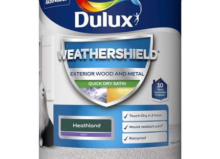 Dulux Weather Shield Quick Dry Satin Paint, 750ml - Heathland