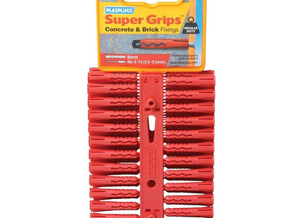 Plasplugs Super Grips Wall Plugs Red