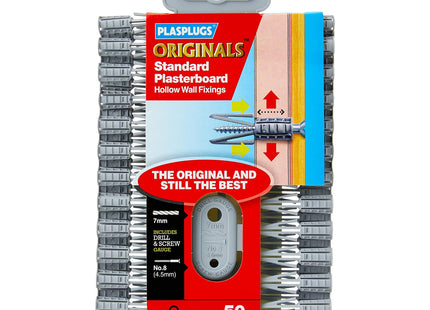 Plasplugs Plasterboard Fixings Value Pack Includes 50 Fixing, 1 - Pack SCF552