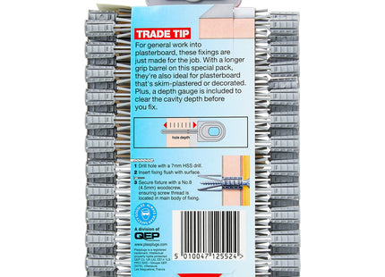 Plasplugs Plasterboard Fixings Value Pack Includes 50 Fixing, 1 - Pack SCF552