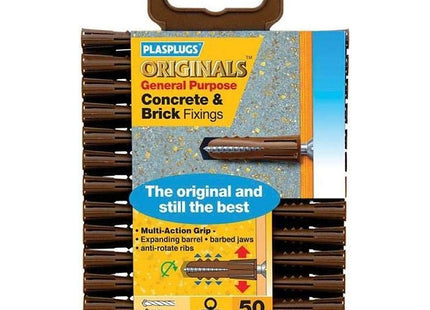 Plasplugs General Purpose Multifix Fixings Available in Brown or red Color (May Vary) These Versatile fixings are Designed for a Wide Range SGP550