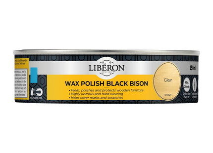 Liberon Wax Polish Black Bison Paste 150ml Clear 126867