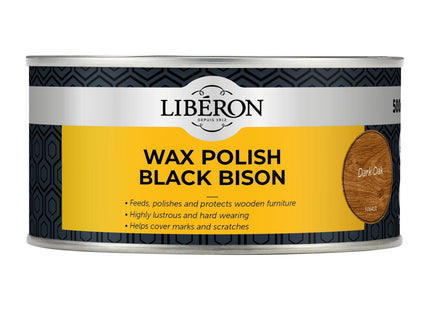 Liberon Wax Polish Black Bison Paste 500ml Dark Oak 500g 069972