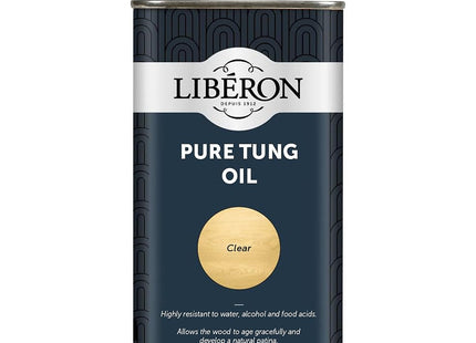 Liberon Pure Tung Oil Premium Natural Waterproof Protection for Wood Worktops & Outdoor Wood 250ml