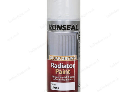 Ronseal Quick Drying Radiator Spray Paint White Gloss 400ml