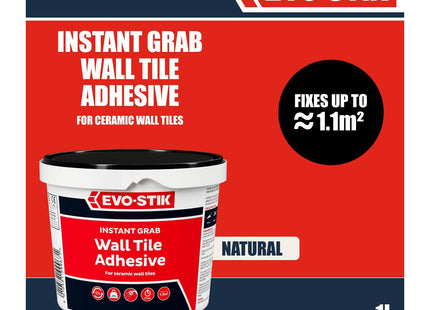 Evo-Stik Tile A Wall Non-Slip Instant Grab Ready Mixed Wall Tile Adhesive Economy 1 Litre