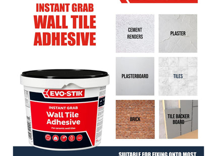 Evo-Stik Tile A Wall Non-Slip Instant Grab Ready Mixed Wall Tile Adhesive Economy 1 Litre