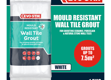 Evo-Stik Mould Resistant Wall Tile Grout 1.5kg White