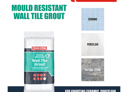Evo-Stik Mould Resistant Wall Tile Grout 1.5kg White