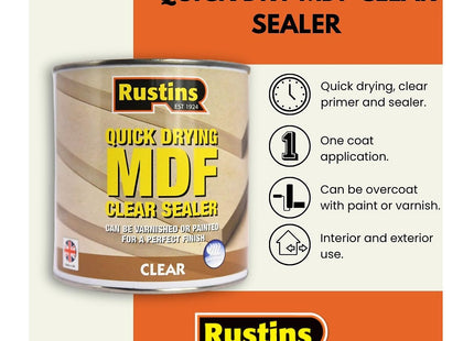 Rustins Quick Dry MDF Sealer - Professional Sealant for Rapid Results 250ml