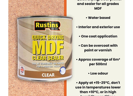 Rustins Quick Dry MDF Sealer - Professional Sealant for Rapid Results 250ml