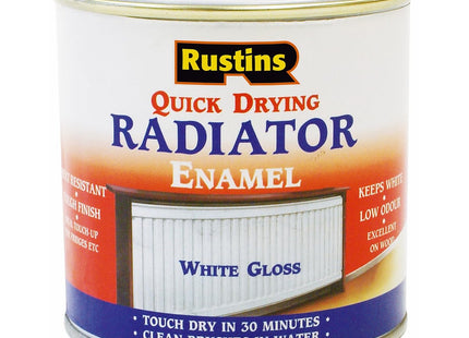 Rustins Quick Drying Radiator Enamel Gloss 250ml- Durable, Long-Lasting Finish for Radiators That Stands the Test of Time, Easy Application