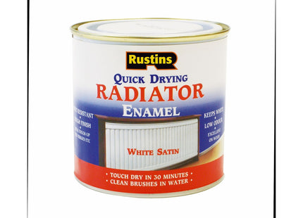 Rustins Quick Drying Radiator Enamel Satin 250ml- Durable, Long-Lasting Finish for Radiators That Stands the Test of Time