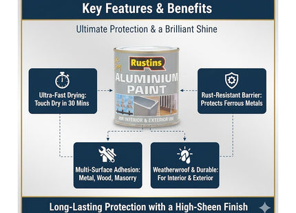 Rustins Aluminium Paint 250ml