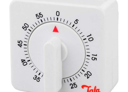 Tala Classic 1 Hour White Mechanical Timer, 60 Minute Adjustable Timer with Loud Ringer, Made using Bpa Free Plastic