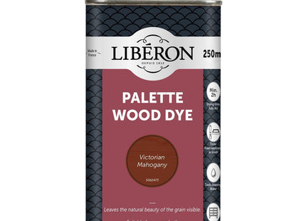 Liberon Palette Wood Dye Hardwood & Softwood Furniture 250ml Victorian Mahogany 126735