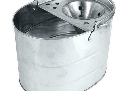 Apollo Gardening Ltd Apollo Metal Mop Bucket with Squeezer Heavy Duty Galvanised Steel Cleaning Silver Industrial