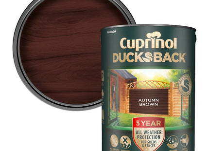 Cuprinol Ducksback Shed & Fence Paint - Autumn Brown - 5 Litre