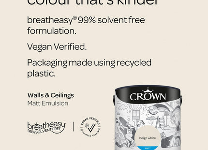 Crown Matt 2.5 Litre Emulsion - Beige White