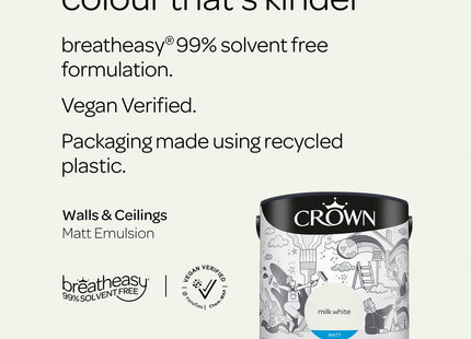 Crown Matt 2.5 Litre Emulsion - Milk White
