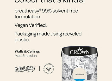 Crown Matt 2.5 Litre Emulsion - Cream White