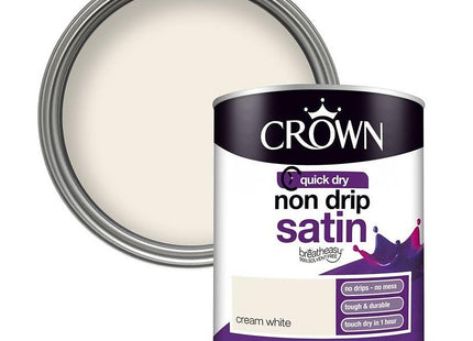 Crown Retail Non Drip Satin Cream White 0.75 Litre