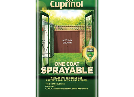 Cuprinol One Coat Sprayable Fence Treatment 5 Litre, Autumn Brown