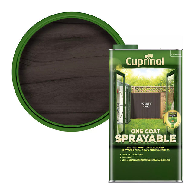 Cuprinol One Coat Sprayable Fence Treatment Forest Oak 5 Litre