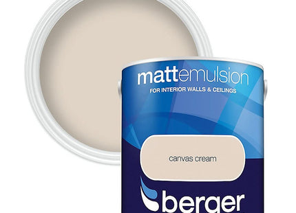 Berger Matt Emulsion 2.5 Litre Canvas Cream 748780