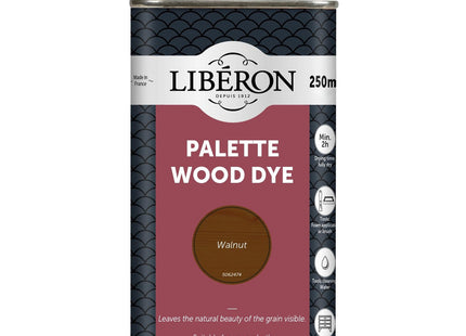 Liberon Palette Wood Dye Hardwood & Softwood Furniture 250ml Walnut 126736