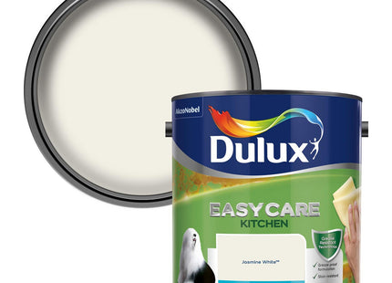 Dulux Easycare Kitchen Matt Emulsion Paint For Walls And Ceilings - Jasmine White 2.5 Litre