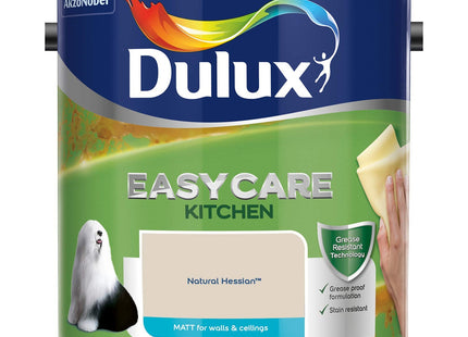 Dulux Easycare Kitchen Matt Emulsion Paint For Walls And Ceilings - Natural Hessian 2.5 Litre