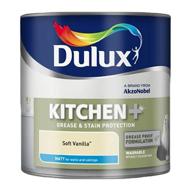 Dulux Kitchen Plus Matt Paint, 2.5 Litre - Soft Vanilla