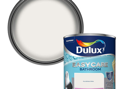 Dulux Easycare Bathroom Soft Sheen Emulsion Paint for Walls and Ceilings - Pure Brilliant White 1 Litre 500001