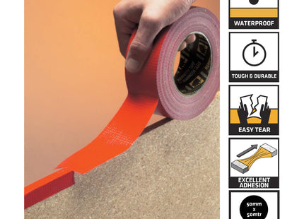 Everbuild - Mammoth - Mega All-Purpose Duct Tape - Waterproof - Easy-Tear - Interior And Exterior Use - Black - 50mm x 50m