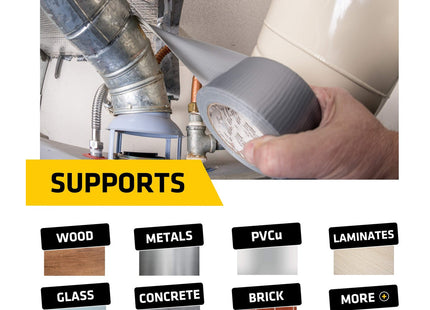 Everbuild - Mammoth - Mega All-Purpose Duct Tape - Waterproof - Easy-Tear - Interior And Exterior Use - Black - 50mm x 50m