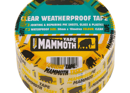Everbuild Mammoth Clear Weatherproof Tape - Strongly Adhesive - Transparent - 50mm x 10m