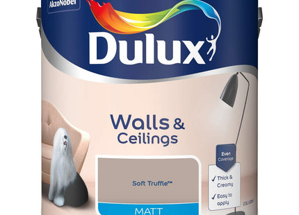 Dulux Matt Emulsion Paint For Walls And Ceilings - Soft Truffle 2.5 Litre