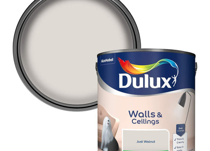 Dulux Silk Emulsion Paint For Walls And Ceilings - Just Walnut 2.5 Litre